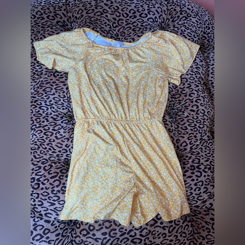Sunny Yellow Floral Kids Playsuit